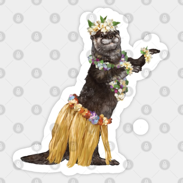 Otter the Hawaiian Dancer Sticker by bignosework